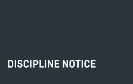 Discipline Notice: Sharat Chande